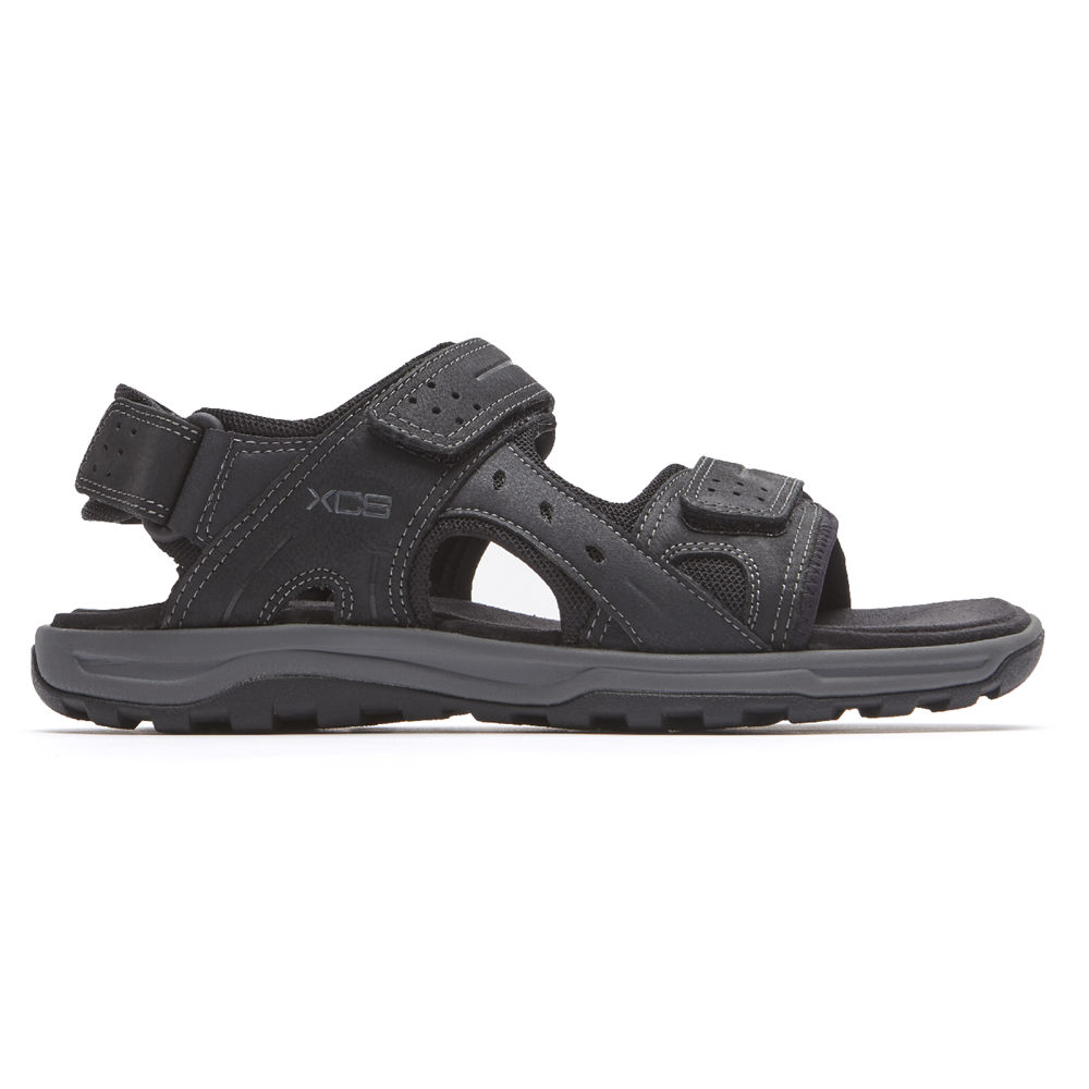 Rockport Mens Trail Technique Adjustable Velcro - Sandals Black - SLQ654791